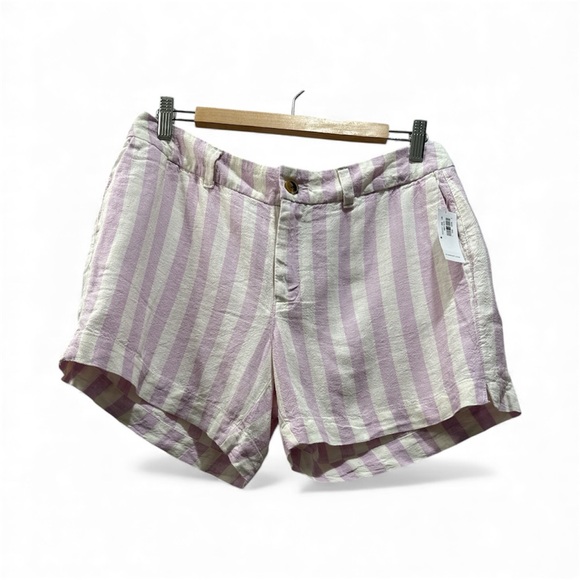 NWT Old Navy Light Pink Striped Mid-Rise Shorts - Picture 2 of 4